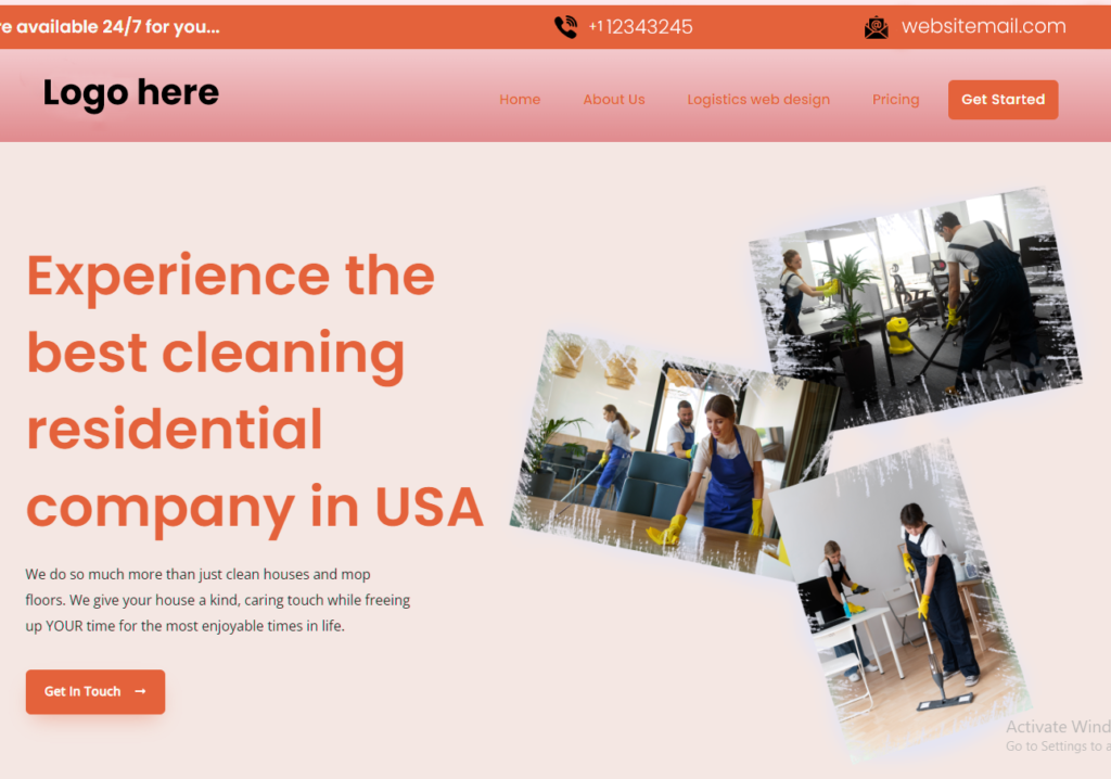 Cleaning web design